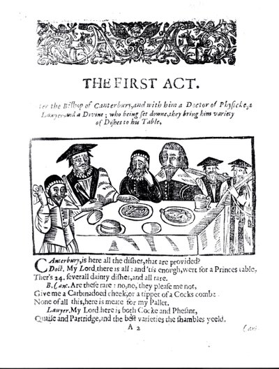 Der erste Akt, ein satirisches Stück gegen William Prynne (1600-69) von English School